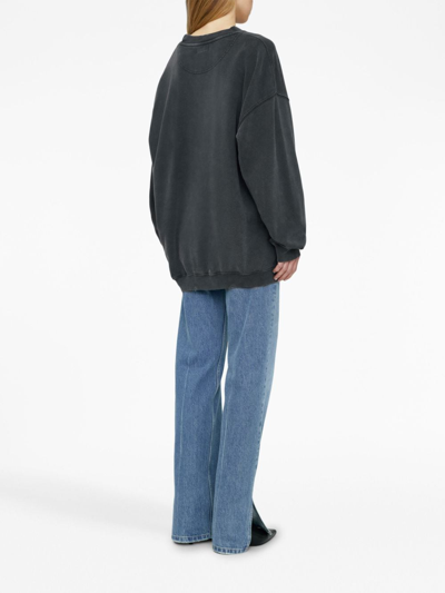 Shop Anine Bing Tyler Organic-cotton Sweatshirt In Grey