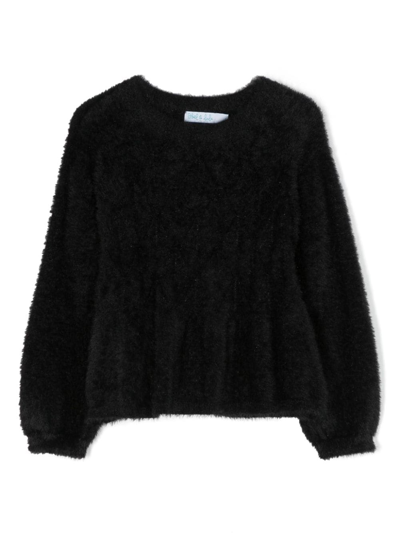 Shop Abel & Lula Brushed-effect Knitted Jumper In Black