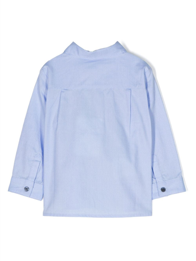 Shop Abel & Lula Logo-embroidered Cotton Shirt In Blue