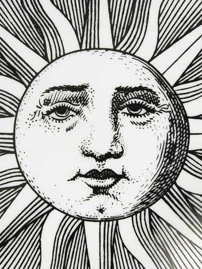 Fornasetti Sole Hand-decorated Porcelain Dish In White