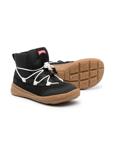 Camper Ergo Drawstring Snow Boots In Black