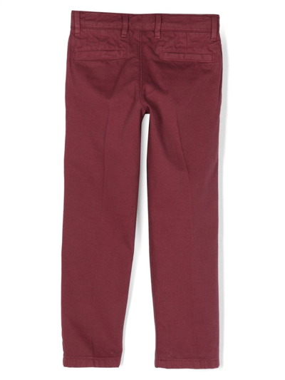 Fay Slim-cut Chino Trousers In Red