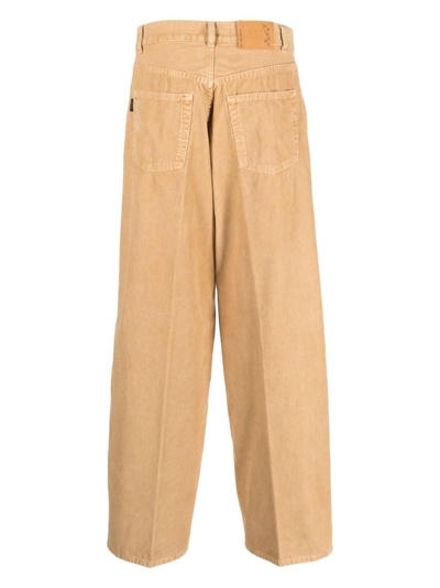 Shop Haikure Corduroy Straight-leg Cotton Trousers In Neutrals