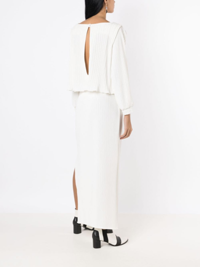 Neriage Pleated Maxi Skirt In White