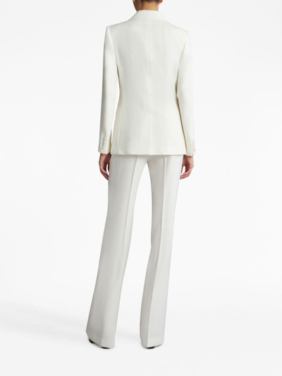 Etro Heart Double-breasted Textured Wool Blazer In White