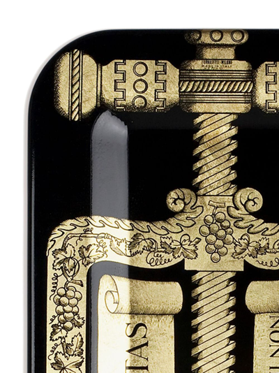 Fornasetti Rectangular Tray Cavatappi In Brown