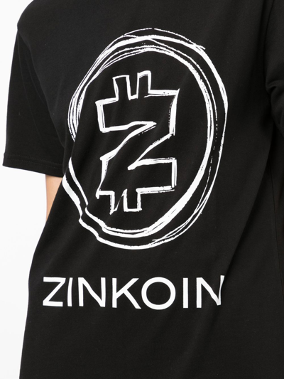 Shop Natasha Zinko Logo-print Cotton T-shirt In Black