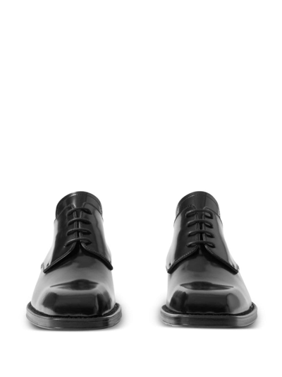 Shop Burberry Patent-leather Derby Shoes In Black