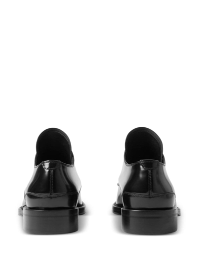 Shop Burberry Patent-leather Derby Shoes In Black