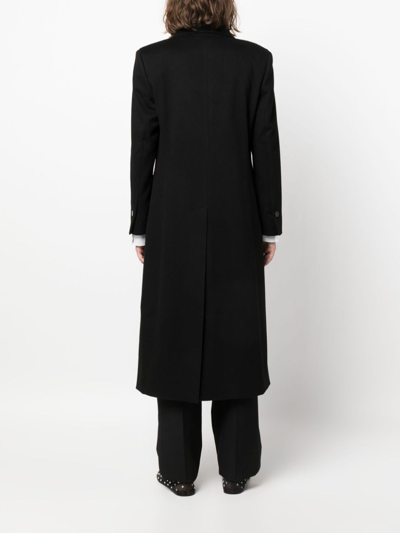 Shop Alberto Biani Double-breasted Virgin-wool Coat In Black