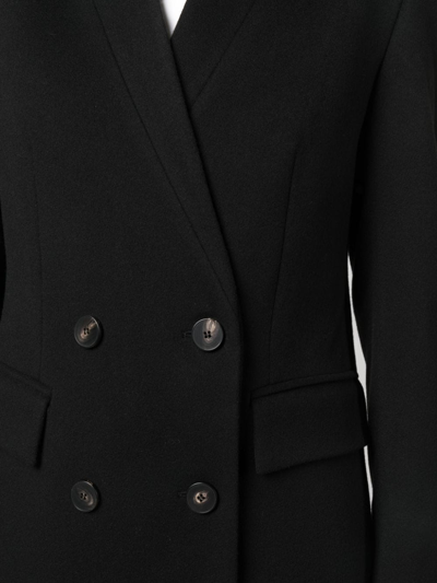 Shop Alberto Biani Double-breasted Virgin-wool Coat In Black