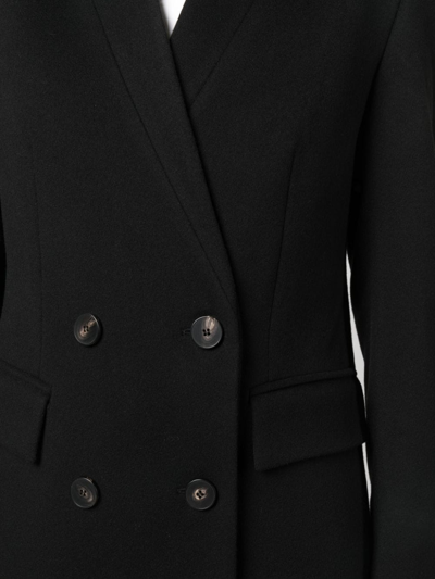 Alberto Biani Double-breasted Virgin-wool Coat In Black