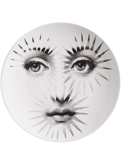 Shop Fornasetti Tema E Variazioni N.132 Hand-painted Wall Plate In White