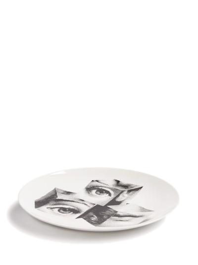 Shop Fornasetti Tema E Variazioni N.112 Hand-painted Wall Plate In White