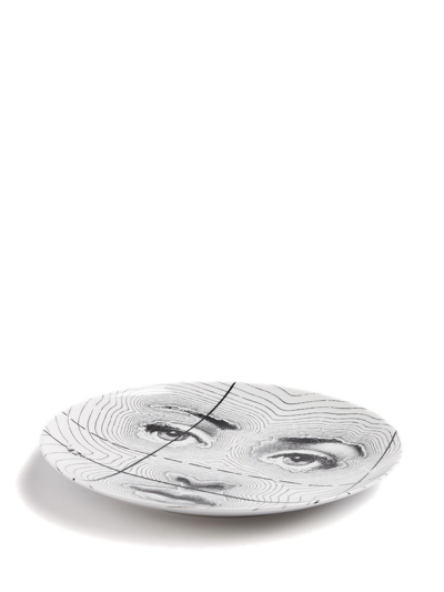 Fornasetti Tema E Variazioni N.99 Hand-painted Wall Plate In White