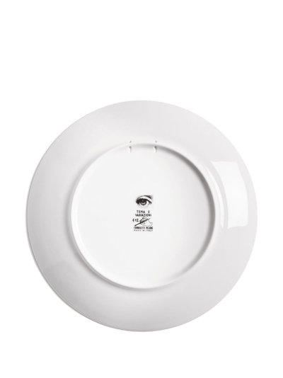 Fornasetti Tema E Variazioni N.112 Hand-painted Wall Plate In White