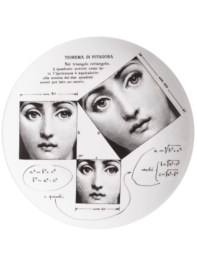 Shop Fornasetti Tema E Variazioni N.183 Hand-painted Wall Plate In White