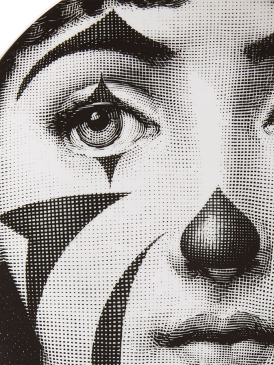 Fornasetti Tema E Variazioni N.122 Hand-painted Wall Plate In Black