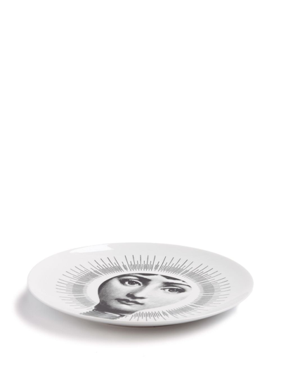 Fornasetti Tema E Variazioni N.83 Hand-painted Wall Plate In White