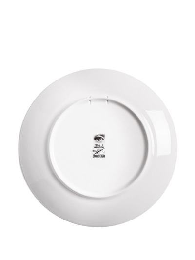 Fornasetti Tema E Variazioni N.83 Hand-painted Wall Plate In White