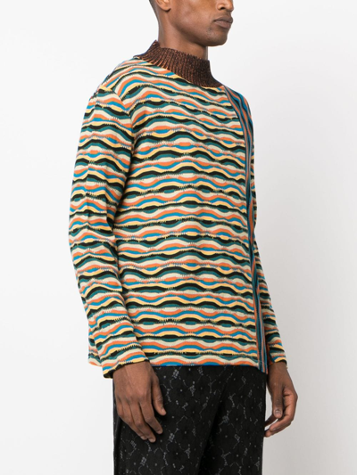 Shop Andersson Bell Zigzag Mix-pattern Jumper In Blue