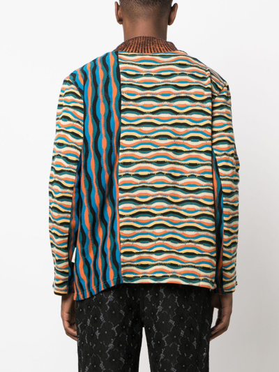 Shop Andersson Bell Zigzag Mix-pattern Jumper In Blue