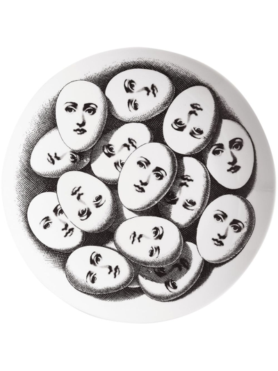 Shop Fornasetti Tema E Variazioni N.187 Hand-painted Wall Plate In White