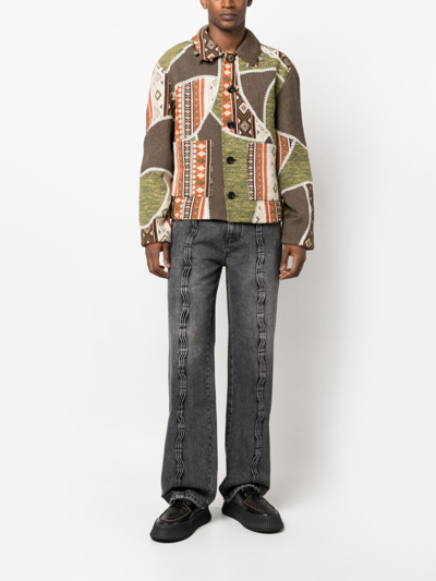 Shop Andersson Bell Patchwork Button-up Jacket In Neutrals