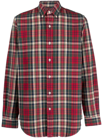 Shop Polo Ralph Lauren Check-print Cotton Shirt In Red