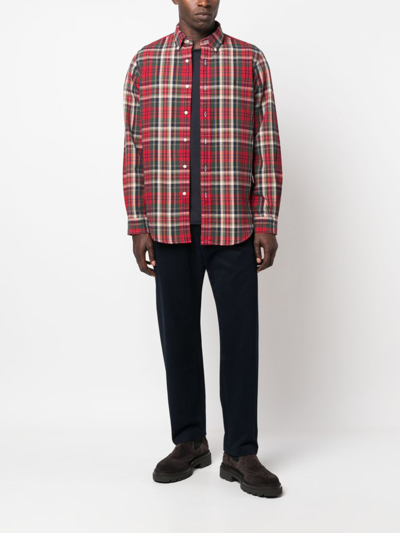 Shop Polo Ralph Lauren Check-print Cotton Shirt In Red