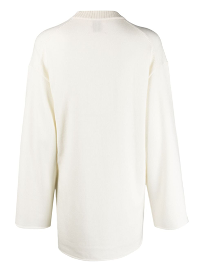 By Malene Birger Rolled-trim Knitted Jumper In Neutrals