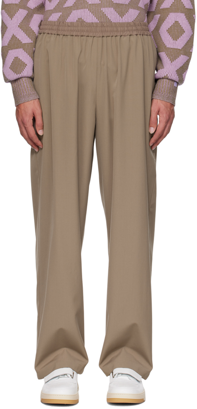 Shop Acne Studios Taupe Relaxed Fit Trousers In Cvd Mud Grey
