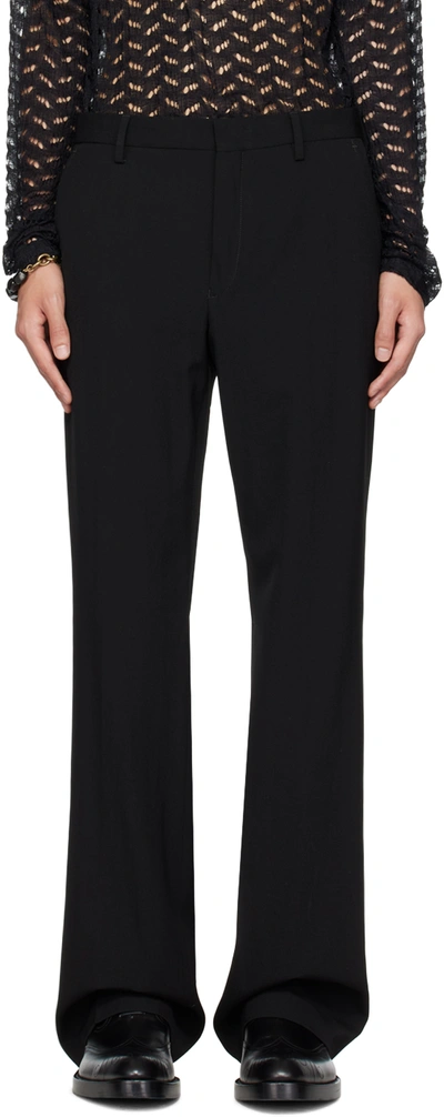 Shop Dries Van Noten Black Four-pocket Trousers In 900 Black