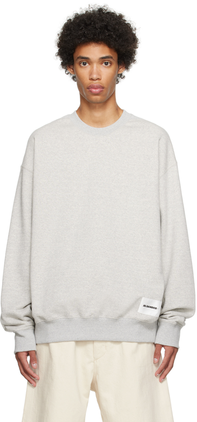 Shop Jil Sander Gray Patch Sweatshirt In 052 - Powder Green