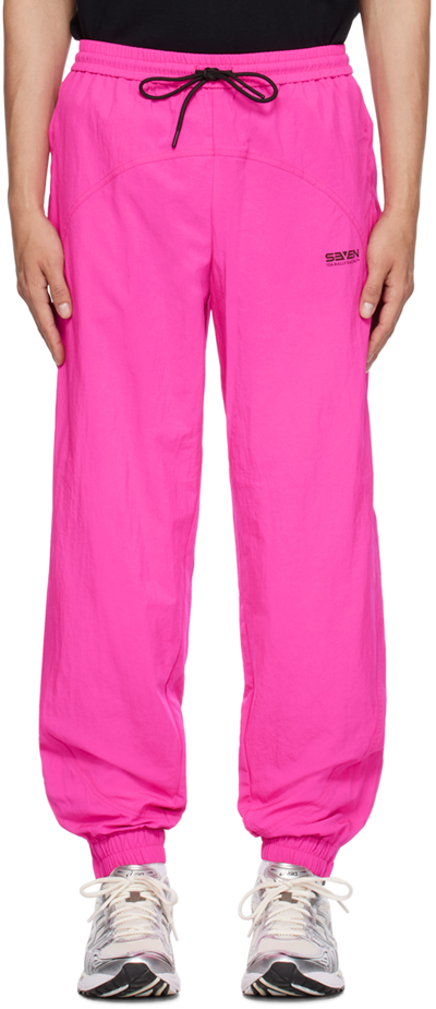 Shop 7 Days Active Pink Paneled Track Pants In 147 Pink Glo