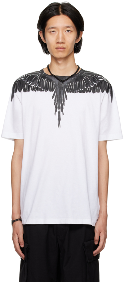 Shop Marcelo Burlon County Of Milan White Printed T-shirt In White/black