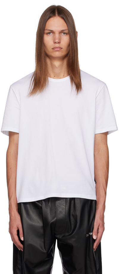Shop Palm Angels Three-pack White T-shirts In White Black
