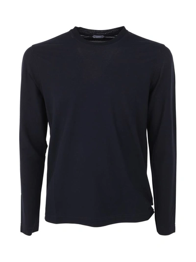 Shop Zanone Long Sleeves T-shirt Clothing In Blue