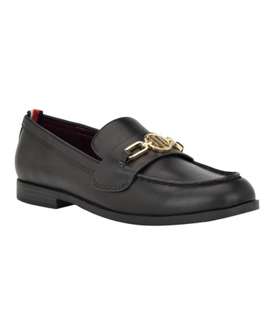 Shop Tommy Hilfiger Women's Izina Casual Ornamented Loafers In Black