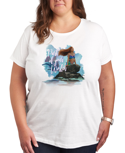 Shop Air Waves Trendy Plus Size Little Mermaid Ariel Graphic T-shirt In White