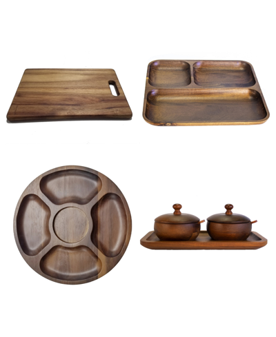 Berghoff Acacia Wood 6 Piece Board Set In Brown