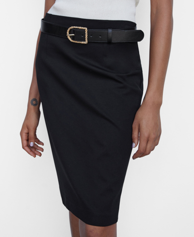 Shop Mango Women's Opening Pencil Skirt In Black