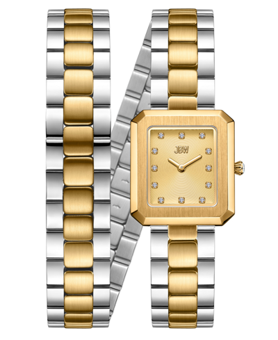 Shop Jbw Women's Arc Double Stainless Steel Bracelet Watch, 23mm X 25mm In Two Tone