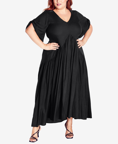 Shop Avenue Plus Size Val Maxi Dress In Black