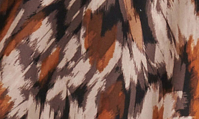 Steve Madden Women's Allegra Brushstrokes Printed Chiffon Midi Dress In Oak Buff