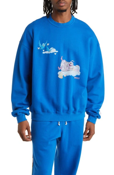 Shop Krost X Hasbro Candyland Sugar High Cotton Graphic Sweatshirt In Snorkel Blue