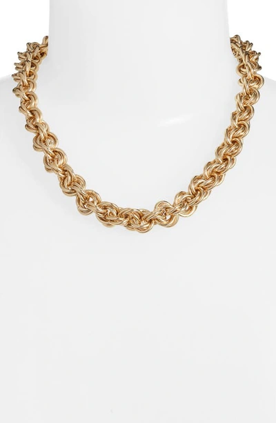 Shop Gas Bijoux Maille Rond Entrecroise Collar Necklace In Gold
