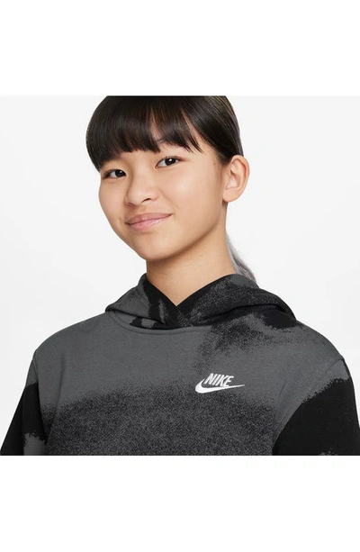 Shop Nike Kids' Club Fleece Hoodie In Black/ Iron Grey/ White