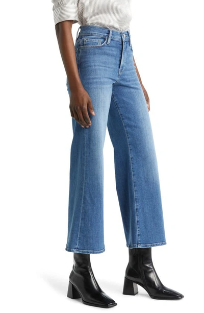 Shop Frame Le Pixie Palazzo Wide Leg Jeans In Drizzle