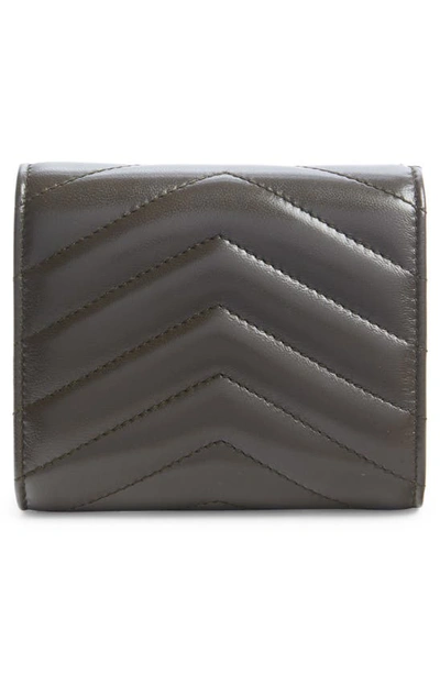 Shop Saint Laurent Small Matelassé Leather Envelope Wallet In Light Musk